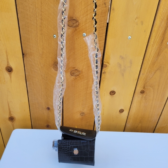 New Bebe Los Angeles Camile Croco Micro Fannypack Black - Picture 12 of 16